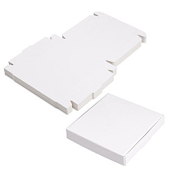 Blanco 25unidades de cajas de envío de papel plegables, plaza, blanco, 8.3x8.3x1.5 cm