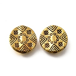 Античное Золото Сплавочные овальные бусины тибетского стиля , без кадмия и без свинца, плоско-круглые, античное золото , 11x3 мм, отверстие : 1.8 мм, Около 785 шт / 1000 г