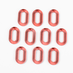 Crimson Transparent Acrylic Linking Rings, Quick Link Connectors, for Cable Chains Making, Unwelded, Oval, Crimson, 27x16.5x4.5mm, Inner Diameter: 18x7.5mm