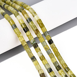 Сюянь Нефрит Природного нефрита Xiuyan бисер нитей, колонка, 4~4.5x4.5~5 мм, отверстие : 1 мм, около 88~91 шт / нитка, 15.16~15.35'' (38.5~39 см)