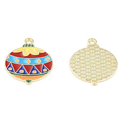 Light Gold Стойки обшивки сплава эмали подвески, без кадмия и без свинца, фонарь, золотой свет, 21x17x1 мм, отверстие : 1.6 мм