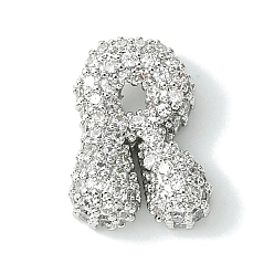 Letter R Подвески из латуни с покрытием из прозрачного кубического циркония, без кадмия и без свинца, долговечный, алфавит, платина, реальный 18 k позолоченный, Буква R, 16 мм, отверстие : 12 мм