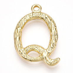 Letter Q 304 подвески из нержавеющей стали, письмо амулеты, Буква Q, 23x16.5x3 мм, отверстие : 1.6 мм