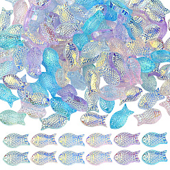 (52) Непрозрачная лаванда 100шт 5 цветные рыбки стеклянные бусины ручной работы, разноцветные, 15~15.5x8~8.5x6 мм, отверстие : 1 мм, 20 шт / цвет