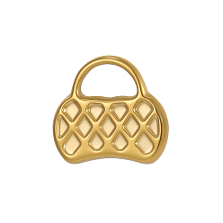 Настоящее золото 14K 304 подвески из нержавеющей стали, подвески для сумочек, ионное покрытие (ip), реальный 14 k позолоченный, 13x14 мм