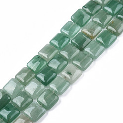 Aventurine Verte Naturelles aventurine verte brins de perles, carrée, 14x14x5.5mm, Trou: 1.2mm, Environ 28 pcs/chapelet, 15.16 pouces ~ 15.35 pouces (38.5~39 cm)