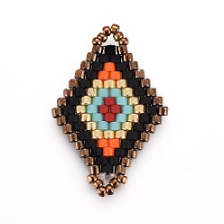 Разноцветный Японский бисер miyuki & toho ручной работы ссылки, Ткацкий станок, ромб, красочный, 22.5~26.4x15~17x1.7~1.9 мм, отверстие : 1.4~1.8 мм