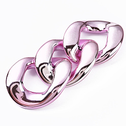 чертополох Акриловые кольца с покрытием uv , разъемы для быстрой связи, для изготовления украшений из цепочек, Twist овальные, чертополох, 48x40x12 мм, внутренний диаметр: 22x25 мм