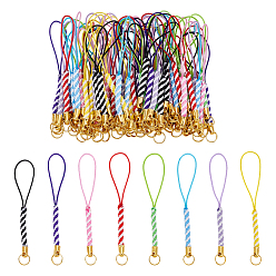 (52) Непрозрачная лаванда 80шт 8 цвета плетеный нейлоновый шнур мобильные ремни, разноцветные, 8.3 см