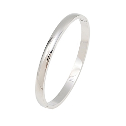 Нержавеющая Сталь Цвет 304 шарнирные браслеты из нержавеющей стали, простые браслеты для женщин, цвет нержавеющей стали, внутренний диаметр: 2.36x2.01 дюйм (6x5.1 см)