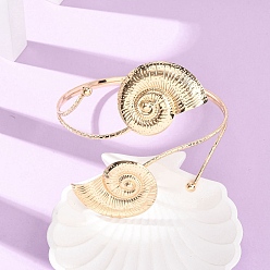 Другие Сплав манжеты браслеты, браслеты на концах для женщин, золотые, раковина, внутренний диаметр: 3.74 дюйм (9.5 см)