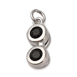 Платина Латунные микро проложить кубического циркония подвески, солнцезащитные очки прелести, с целью перехода в кольце, долговечный, без кадмия и без свинца, стойки покрытие, платина, 16.5x6.5x5 мм, отверстие : 3 мм