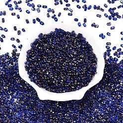 Темно-Синий Стеклянные бусины Пикассо, окрашенные распылением, арахис, темно-синий, 6x4x3 мм, отверстие : 1.2 мм, Около 4000 шт / фунт