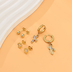 пшеница 3 элегантные комплекты сережек из нержавеющей стали, реальный 18 k позолоченный, цвет пшеницы, 8~16x5~9 мм