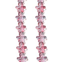 Индийский Красный Стеклянные бусины, Пряничный человечек в форме, Индийская красная, 14.5~15x14x6.5~7 мм, отверстие : 0.9 мм, около 51 шт / нитка, 26.77'' (68 см)