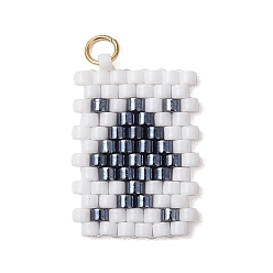 Другие Цилиндрические семена плоские круглые подвески, игральная карта, с открытыми пружинными кольцами из нержавеющей стали 304, 24x14x2 мм, отверстие : 2 мм