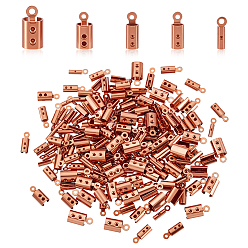 Розовое Золото 200 шт. 5 стили 304 нержавеющая сталь, складные обжимные концы, загибаем концы шнура, розовое золото , 9~11x2~5.5 мм, внутренний диаметр: 1.5~4.5 мм, 40 шт / стиль