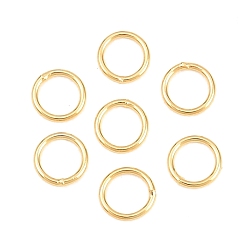 Настоящее золото 18K Латунь закрыт прыжок кольца, круглые, реальный 18 k позолоченный, 24 датчик, 4x0.5 мм, внутренний диаметр: 3.5 мм, о 50 шт / комплект