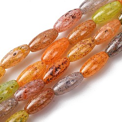 (52) Непрозрачная лаванда Бусины лэмпворк , рис, разноцветные, 9.5x4 мм, отверстие : 1.2 мм, около 25 шт / нитка, 15.75'' (40 см)