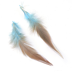 Light Sky Blue Chicken feather Costume Accessories, Dyed, Light Sky Blue, 35~155x7~35mm, about 750-800pcs/bundle