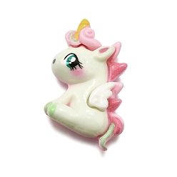 Нектар Кабошоны из непрозрачной смолы «единорог», для изготовления ювелирных изделий, нектар, 32x25x7 мм