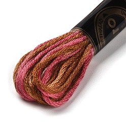 Light Coral 10 Skeins 6-Ply Polyester Embroidery Floss, Cross Stitch Threads, Segment Dyed, Light Coral, 0.5mm, about 8.75 Yards(8m)/skein