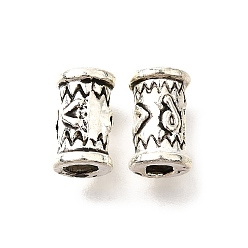 Античное Серебро Сплавочные овальные бусины тибетского стиля , без кадмия и без свинца, колонка, античное серебро, 10.5x6.5 мм, отверстие : 3 мм, Около 1000 шт / 1000 г