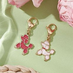 (52) Непрозрачная лаванда 2 шт 2 цвета собака сплав эмаль подвеска украшения, Подвески с застежками-когтями омара для украшения сумок, разноцветные, 40 мм, 1 шт / цвет