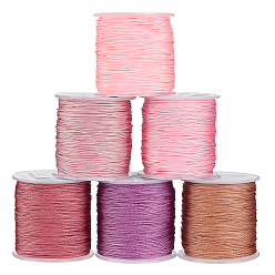 Pink 6 рулоны 6 цвета нейлоновые нити, розовые, 1 мм, 1 рулон / цвет