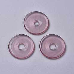 DarkOrchid Стеклянные подвески, пончик / пи-диск, увядшая роза, ширина пончика: 11~11.5 мм, 30~31x3.5~4 мм, отверстие : 8 мм