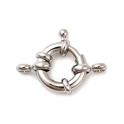 Платинированный Латунная застежка пружинного кольца, без никеля , Реальная платина, 14.5x11x4.5 мм