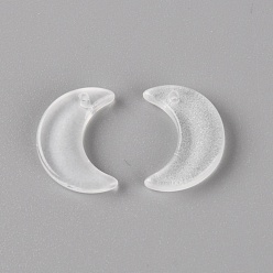Белый Стеклянные подвески, DIY аксессуары для изготовления ювелирных изделий, матовые, луна, белые, 16x11.5x3 мм, отверстие : 1.2 мм