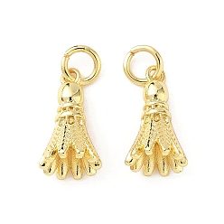 Золотой Латунь прелести, бадминтон, с целью перехода в кольце, золотые, 14.5x7.5 мм, отверстие : 3.5 мм