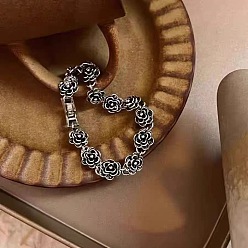 Античное Серебро Браслеты из сплава для женщин, роза, античное серебро, 7-1/2 дюйм (19 см)