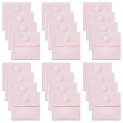 Pink 24шт. квадратные бархатные мешочки для украшений, на кнопках, розовые, 6.7~7.3x6.7~7.3x0.95 см