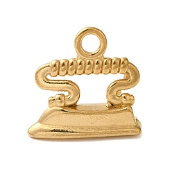 Настоящее золото 18K Ионное покрытие (ip) 304 подвески из нержавеющей стали, электрические железные прелести, реальный 18 k позолоченный, 17x18x6 мм, отверстие : 2.5 мм