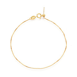 Золотой Регулируемые 925 браслеты-слайдеры с цепочками из стерлингового серебра, золотые, 18.5~19x0.07 см