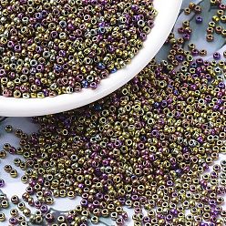 (RR188) Metallic Purple Gold Iris MIYUKI Round Rocailles Beads, Japanese Seed Beads, 11/0, (RR188) Metallic Purple Gold Iris, 2x1.3mm, Hole: 0.8mm, about 50000pcs/pound