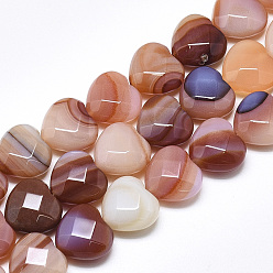 Red Agate Натуральный красный агат бисер нитей, граненые, сердце, 14.5~15x15~15.5x7~8 мм, отверстие : 1.2 мм, около 14 шт / нитка, 7.6 дюйм