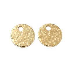 Настоящее золото 14K 304 прелести нержавеющей стали, , плоские круглые прелести, реальный 14 k позолоченный, 6x0.5 мм, отверстие : 1.2 мм