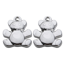 Медведь Подвески из нержавеющей стали, не тускнеющие, цвет нержавеющей стали, медведь, 15x11 мм, 10 шт / комплект