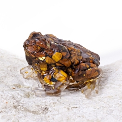 Тигровый глаз Естественный тигр украшения дисплея глаз, украшение для домашнего офиса из смолы, жаба, 66x60x35 мм