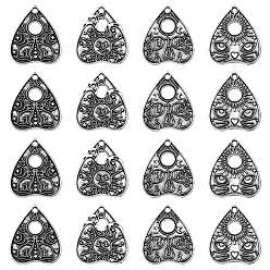 Античное Серебро 20 шт 4 стили подвески из сплава в тибетском стиле, сердце с рисунком кошки, античное серебро, 26x22x1.5 мм, отверстие : 2 мм, 5 шт / стиль