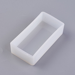 White Silicone Molds, Jewelry Resin Casting Molds, For UV Resin, Epoxy Resin Jewelry Making, Cuboid, White, 86x46x22mm, Inner diameter: 80x40mm