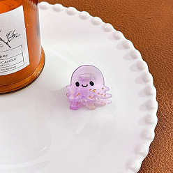 Jellyfish Мини-заколки для волос в форме когтей в форме морских животных, Заколка для волос с хвостиком из ацетата целлюлозы для девочек и женщин, медуза, 30x25x25 мм