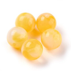 Золотистый Акриловые бусины из нефрита, круглые, золотые, 7.5~8x7 мм, Отверстие : 1.8 мм , около 1900 шт / 500 г