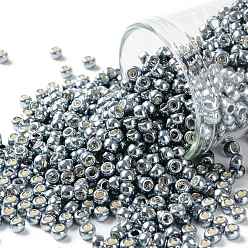(565) Galvanized Grey Blue TOHO Round Seed Beads, Japanese Seed Beads, (565) Galvanized Grey Blue, 8/0, 3mm, Hole: 1mm, about 222pcs/bottle, 10g/bottle