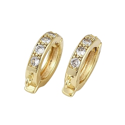 Настоящее золото 18K Латунь кубического циркония раза по сравнению с застежками, без кадмия, без никеля и без свинца, кольцо, реальный 18 k позолоченный, 18x15x3.5 мм, отверстие : 1.5 мм