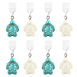 (52) Непрозрачная лаванда 4шт 2 цвета пластиковые мобильные пылезащитные заглушки, с синтетическими бирюзовых подвесками, разноцветные, 35 мм, 4 шт / стиль