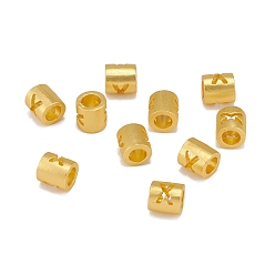 Letter X Полые подвесные бусины из сплава, бочка с письмом, матовый золотой цвет, letter.x, 6.5x5 мм, отверстие : 3.5 мм